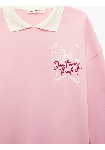Koton Rahat Kalıp Uzun Kollu Nakış Detaylı Fiyonklu Polo Yaka Sweatshirt Pembe 6sal10427ık Gülkurusu Koton Rahat Kalıp Uzun Kollu Nakış Detaylı Fiyonklu Polo Yaka Sweatshirt Pembe 6sal10427ık Gülkurusu