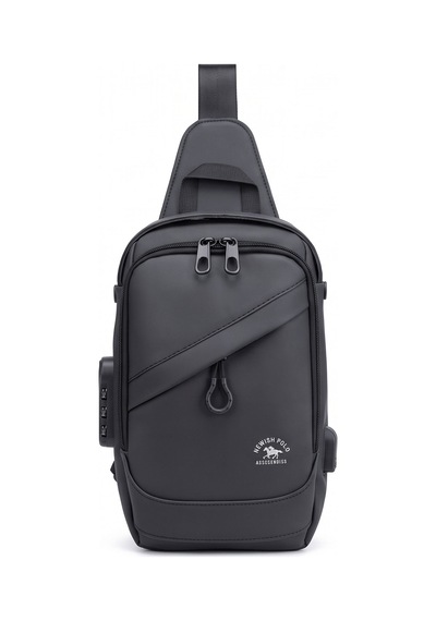 Lederax Şifreli Kilitli Usb Çıkışlı Çapraz Göğüs Ve Omuz Çantası Bodybag Ld680 Siyah