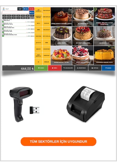 Kablosuz Barkod Okuyucu+ Fiş Yazıcı+ Barkodlu Satış Sistemi Programı