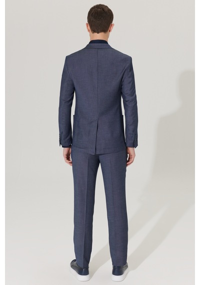 Altınyıldız Classıcs Erkek Lacı Slim Fit Dar Kesim Mono Yaka Armürlü Takım Elbise