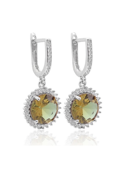 Zirkon Ve Zultanit Taşlı Yuvarlak Model 925 Ayar Gümüş Kadın Takı Seti 201025660