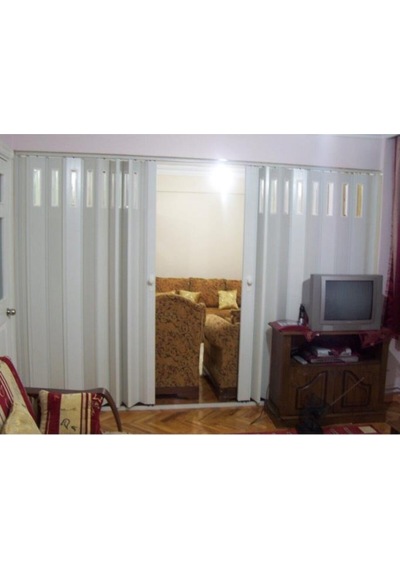 Akağaç Ahşap Desenli 1 Sıra Camlı Akordeon Kapı 87x215cm