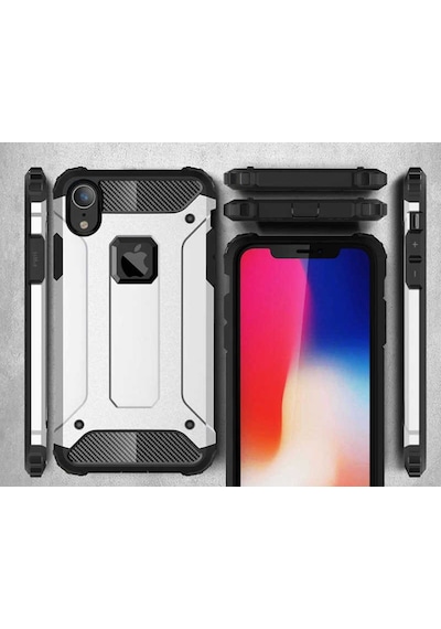 Noktaks - Apple Uyumlu iPhone Xr 6.1 - Kılıf Çift Katman Zırh Tank Crash Military Kapak - Gold