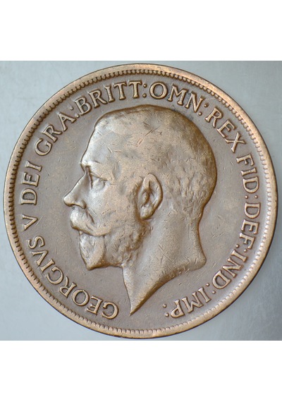 Birleşik Krallık 1 Penny 1919 Kral 5. George Dönemi. 31 Mm. İngiltere.