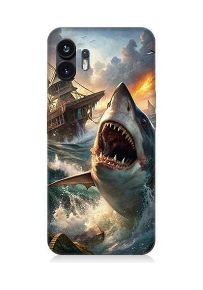 Nothing Phone 2 Köpekbalığı Saldırısı Desenli Silikon Kılıf