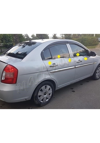 Markadan Hyundai Accent Era Krom Cam Çıtası 4 Parça Paslanmaz Çel
