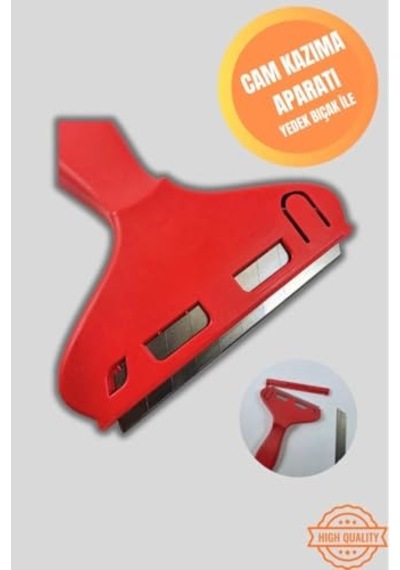 Profesyonel Cam Kazıma Bıçağı, Sk5 Çelik Keskin Uç, Abs Ergonomik Sap, 100x18 Mm, 2 Yedek Bıçaklı Cam Ve Yüze Diğer