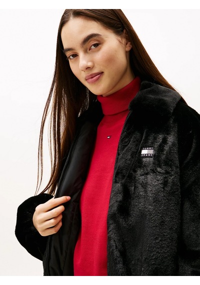 Tommy Hilfiger Tjw Suni Kürk Kadın Siyah Ceket Dw0dw21669bds Siyah