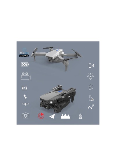 Çift Kameralı Drone Led Işıklı Wifi App Ve Uzaktan Kumanda Kontrollü Quadcopter Katlanabilir Şarjlı