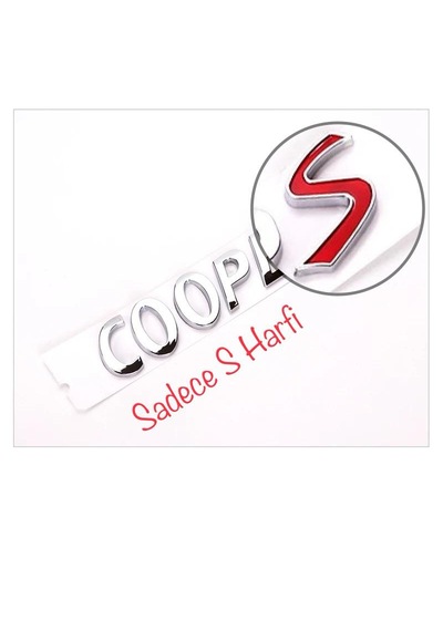 Mini Cooper İle Uyumlu Bagaj S Harfi Krom/kırmızı R53 R56 R60 F56