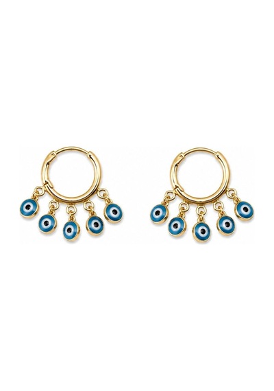 Nazar Boncuk Detaylı Küpe-626 Gold