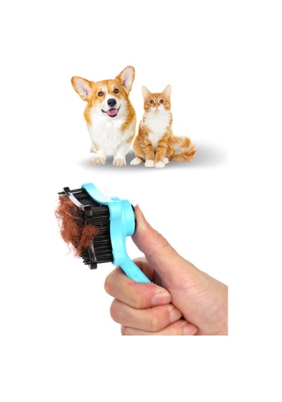 Otomatik Temizlenen Tuşlu Hayvan Tarağı Pratik Kedi Ve Köpek Tarama Fırçası - 111802399