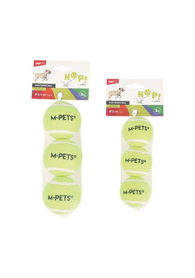 M-pets Hop Tenis Topu Köpek Oyuncağı Sarı 3lü 6,4 Cm 244-50055.02