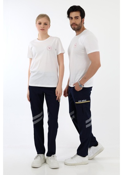 Acil Sağlık Yuvarlak Yaka Penye Kısa Kol Tshirt - Beyaz-12104 Beyaz