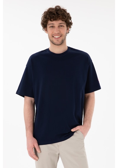 U.S. Polo Assn. Erkek Oversize Fit Bisiklet Yaka Lacivert Tişört 50305859-VR033