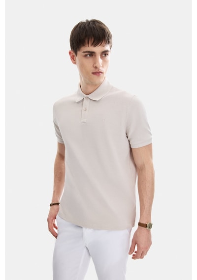 Backandbond Bej Regular Fit Örme Polo Yaka Tişört