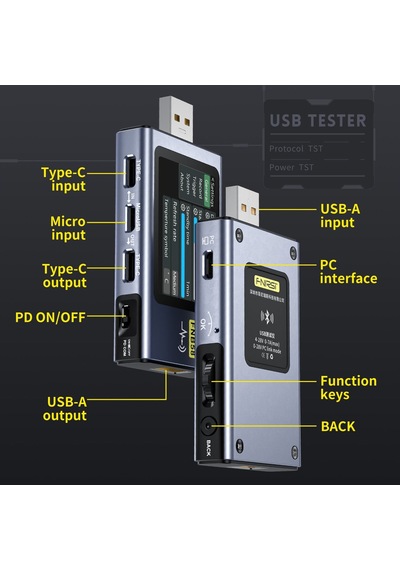 Fnb58-bt Bluetooth Usb Voltmetre Ampermetre Test Cıhazı