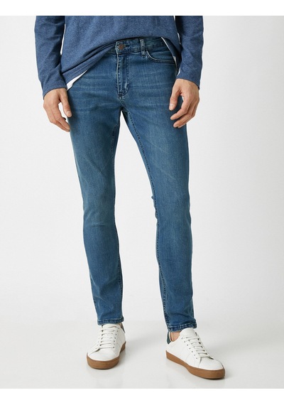 Koton Super Skinny Fit Kot Pantolon - Justin Jean Petrol 1kam43584md