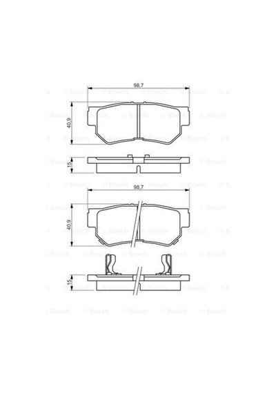 Hyundai Elantra 1.6Crdi 2006-2011 Bosch Arka Balata