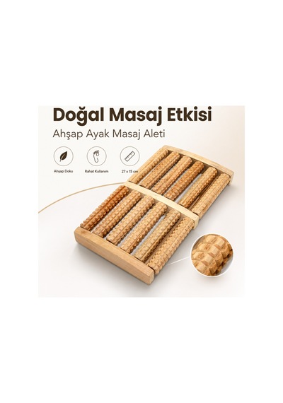 Ahşap Ayak Masaj Aleti 27x15 Cm - Doğal Refleksoloji Masaj Aparatı