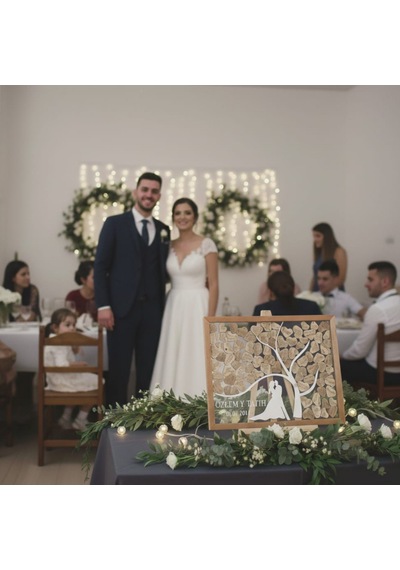 Düğün-nişan Dikdörtgen Ağaç Motifli Şeffah Pleksi 50cm X 35cm Misafir-hatıra Anı Defteri-kutusu + Şövale Ve Kalem Hediyeli