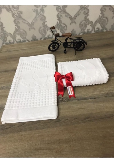Banyo Ayak Havlusu 2li - Beyaz Beyaz