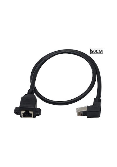 4350 Rj45 Dişi Erkek Uzatma 0.5m Dirsek 90 Derece Panel Tipi Cat6