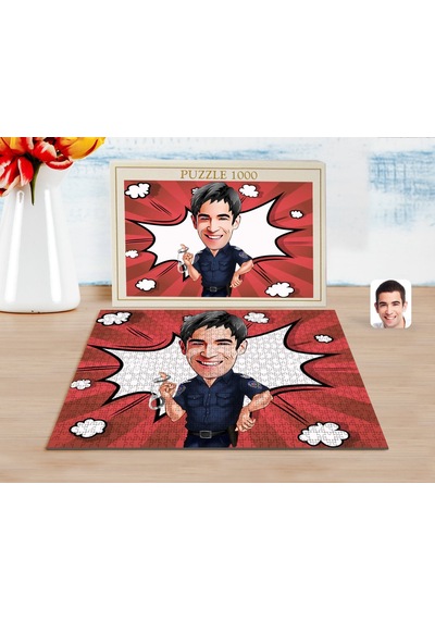 Kişiye Özel Erkek Polis Karikatürlü 1000 Parça Profesyonel Puzzle-2