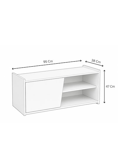 Hera 95 Cm Ayakkabılık 100% Mdf Gri