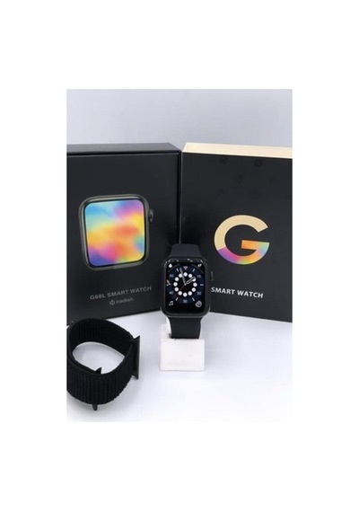 G68l Smart Watch 6s Akıllı Saat Yan Tuşlar Aktif Uygulama Çift Kordon Siyah