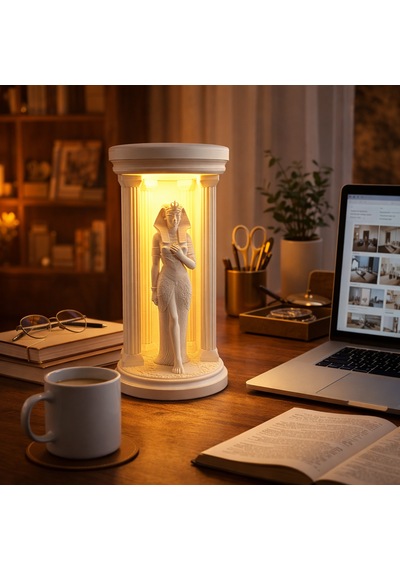 Mısır Tanrıça Lambası Led Gece Lambası Dekoratif Ev Aydınlatma Beyaz