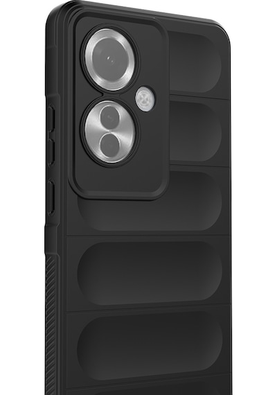 Oppo Reno 11f 5g Kılıf Esnek Tpu Oyuklu Arka Yüzey Tasarımlı Zore Etnik Silikon Kapak Siyah