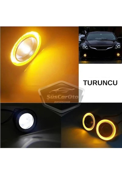 Opel Corsa C 2000-2006 Uyumlu Üniversal Mercekli Angel Sis Farı Metal Su Geçirmez 76 Mm Turu Halkalı Gündüz Farı Sis Farı 55977160