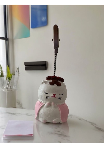 Japonya Şans Kedisi Not Fotoğraf Tutucu Obje Biblo Pembe