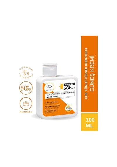 Asimeyz Çok Yönlü Yüksek Koruyucu Güneş Kremi SPF50+ 100 ML
