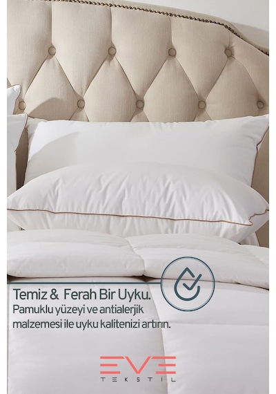 Eve Tekstil 4 Adet Yellow Dream Serisi Fermuarlı Antialerjik Silikon Elyaf Dolgulu Yastık 50x70cm 1200gr