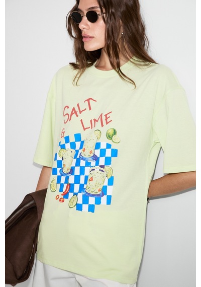 Grımelange Nıtza Kadın %100 Pamuk Oversize Bisiklet Yaka Mint Yeşil T-shirt Mint Yeşili Grımelange Nıtza Kadın %100 Pamuk Oversize Bisiklet Yaka Mint Yeşil T-shirt Mint Yeşili