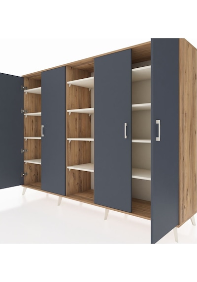 Hyperion Dolap 12 Raflı 4 Kapaklı 220x44x163 Çam-antrasit/aytaşı Çam-antrasit/aytaşı Hyperion Dolap 12 Raflı 4 Kapaklı 220x44x163 Çam-antrasit/aytaşı Çam-antrasit/aytaşı