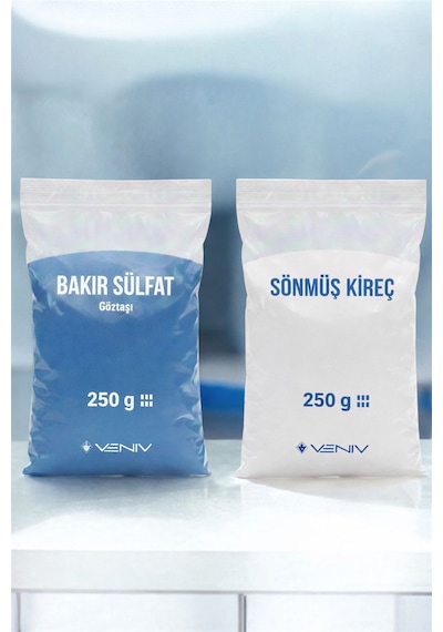 3v Bordoks Bakır Sülfat 250 Gr + Sönmüş Kireç 250 Gr- 25 L Ürün 500 Gr