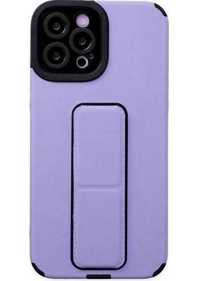 Apple iPhone  Uyumlu  12 Pro Max Kılıf Mega Standlı Silikon - Lila