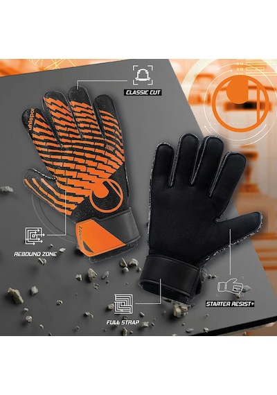 Siyah - Fosforlu Turuncu Uhlsport Futbol Kaleci Eldiveni Fm Starter Resist+ 101139101 Siyah