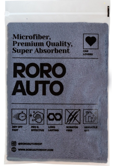 Roro Auto Etna Mikrofiber Araç Yıkama Bezi & Oto Kurulama Havlusu 50x70 & Yıkama Eldiveni Seti