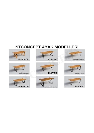 Ntconcept Veni Doğal Ahşap Yemek Masası - Amz-maym0060 85 X 120 Cm Açık Ceviz