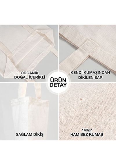 Logonuza Özel 20 Adet Uzun Kulp Ham Bez Çanta 30x35 Cm - Promosyon Logo Baskılı Ham Bez Çanta Ham Renk