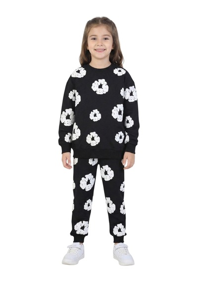 Erdem Kıds Kız - Erkek Çocuk Ünisex Papatya Kabartma Baskılı Pijama Takımı İki İplik Eşofman Takımı İkili Takım Siyah Siyah Erdem Kıds Kız - Erkek Çocuk Ünisex Papatya Kabartma Baskılı Pijama Takımı İki İplik Eşofman Takımı İkili Takım Siyah Siyah