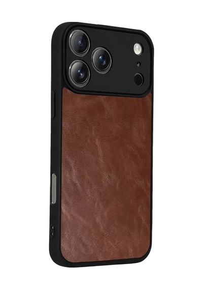 Mey İthalat Apple Uyumlu iPhone 17 Pro Aras Deri Kapak - Taba