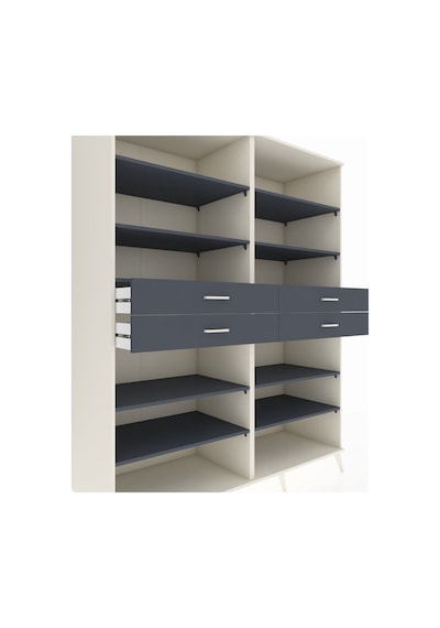 Kronos Gardrop 10 Raflı 4 Çekmeceli 176x59x221 Aytaşı-antrasit Antrasit