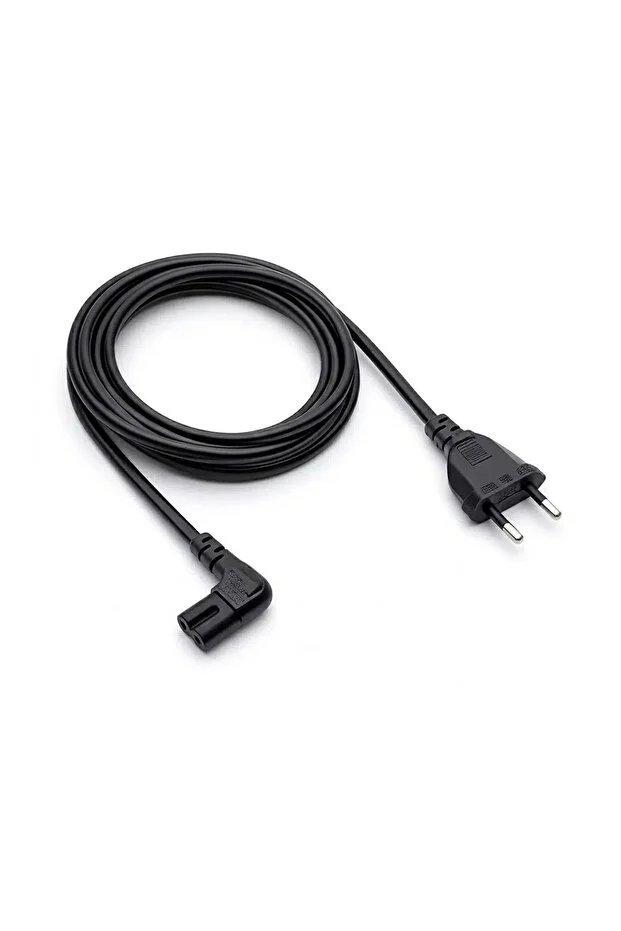1.5 Metre 1.5mt 2 Pinli 90 Derece L Uç Teyp Radyo Fişi Ps5 Ps4 Ps3 Xbox One S X Power Güç Kablosu