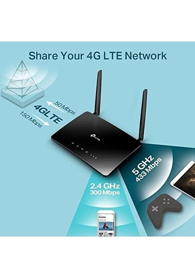 Mr400, Ac1200 Wireless Dual Band 4g Lte Router, 4g/3g Sım Yuvası, 64 Cihaza Kadar Bağlantı, Yapıland