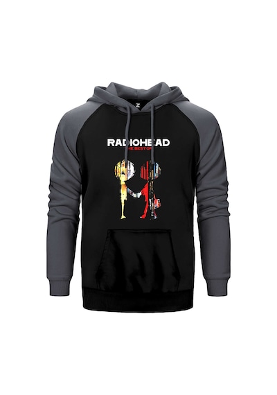 Radiohead The Best Of Gri Renk Reglan Kol Kapşonlu Sweatshirt Gri